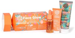 Galt NATURA SIBERICA_SET Face Glow Oczyszczający żel do twarzy z kwasami i Witaminą C 75ml + Antyoksydacyjne serum do twarzy z witaminą C i hydrolatem z Rokitnika Ałtajskiego 30ml + Tonizujący krem do twarzy z witaminami C i B5 30ml