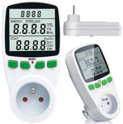 LICZNIK MIERNIK ZUŻYCIA PRĄDU ENERGII WATOMIERZ POBÓR PRĄDU WYŚWIETLACZ LCD