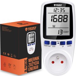 Miernik Zużycia Energii Watomierz Jk-Pm03 Zielone Guziki