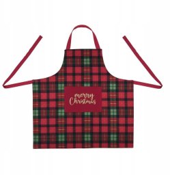 Świąteczny fartuch kuchenny z kieszenią, 80 x 80 cm