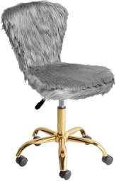 Krzesło obrotowe MARGATE Sztuczne futro Szary