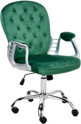 Krzesło biurowe Obrotowy PRINCESS Welur Zielony