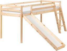 Beliani Łóżko na antresoli Drewno sosnowe STAPLE 90 x 200 cm Jasnobrązowy