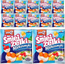 nimm2 Śmiejżelki Mlekosmyki Żelki owocowe wzbogacone witaminami 90 g x 12 sztuk