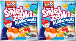 nimm2 Śmiejżelki Mlekosmyki Żelki owocowe wzbogacone witaminami 90 g x 2 sztuk