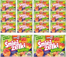 nimm2 Śmiejżelki kwaśne Żelki owocowe wzbogacone witaminami 100 g x 12 sztuk