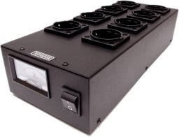 Tomanek TAP8ONV+ z DC Blockerami - listwa zasilająca do sprzętu audio z filtrem oraz dc blockerami, wyłącznikiem i woltomierzem