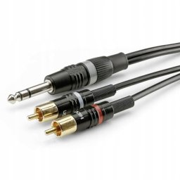 Sommer Cable HBP-6SC2-0150 Jack / Phono Audio Tilslutningskabel [2x Cinch-stik - 1x Jackstik 6.3 mm (stereo)] 1.50 m Sort