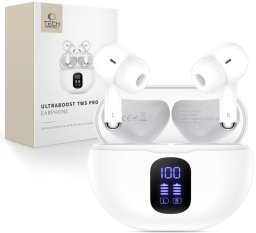 Słuchawki Tech-Protect Słuchawki bezprzewodowe dokanałowe UltraBoost TWS Earphone Pro G2 White