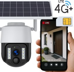 KAMERA ZEWNĘTRZNA OBROTOWA NA KARTĘ SIM GSM LTE 4G SOLARNA DO MONITORINGU