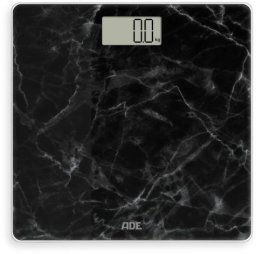 Waga łazienkowa, do 180 kg, 30 x 30 cm, marmurowy wzór, czarna / ADE
