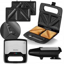 Opiekacz Do Tostów Kanapek Sandwich Toster Elektryczny Srebrny 750W