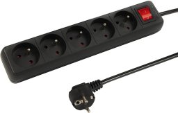 Blow 98-789# Przedłużacz sieciowy pr-570wsp 5-gniazd z uziemieniem+wyłącznik 10m czarny (3x1,5mm)