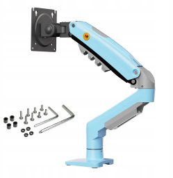 F80-XM Gulf Blue Solidny Ergonomiczny Uchwyt do Monitora 17'-30' Regulacja 3D VESA PIVOT