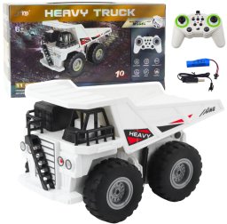 LeanToys Ciężarówka Wywrotka Zdalnie Sterowana RC Światła Dźwięki Biała 1:24