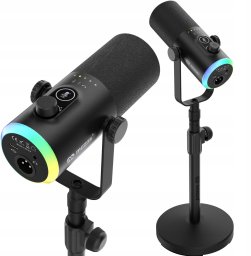 MOZOS GM-ONE CZARNY MIKROFON DYNAMICZNY USB XLR RGB LED