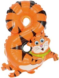 Balon foliowy cyferka 8 zwierzątko