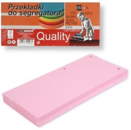 Przekładki do segregatora 100szt pink