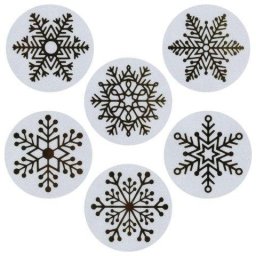 Naklejki papierowe na taśmie Śnieżynki 25mm 500szt