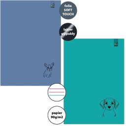 Zeszyt A4/32K 3-linie kolor 90g Psy (6szt)