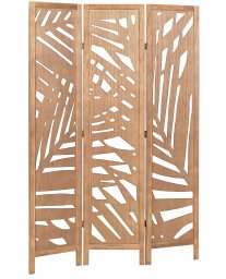 Beliani 3-panelowy składany parawan pokojowy drewniany 170 x 122 cm jasne drewno VERNAGO