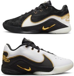 Nike Buty Lebron XXII BHM GS r. 40 czarno-białe