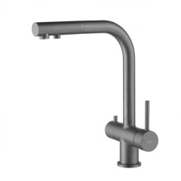 Bateria kuchenna Blue Water Apala 4-WAY grafit (Gun Metal) Apala 4-drożna z wyciąganą wylewką, z podłączeniem do wody filtrowanej, grafit&nbsp;&nbsp;