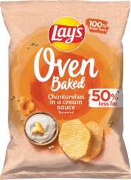 LAYs Lay's Oven Baked Pieczone formowane chipsy ziemniaczane o smaku kurek w śmietanowym sosie 110 g