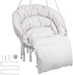 Fotel Wiszący Ogrodowy w stylu Boho do Wnętrz i Ogrodu Udźwig 150 kg