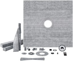 Brodzik Vevor Brodzik prysznicowy 1828x1828 mm odpływ 50mm zestaw z wkładką PVC nierdzewna