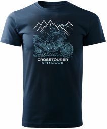 Topslang Koszulka z motocyklem Honda VFR1200X VFR 1200 X Crosstourer męska granatowa REGULAR XL