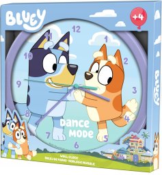 KIDS Zegar Ścienny Na Ścianę Duży 25cm Dla Dziecka Dzieci / Bluey I Bingo Blue / By00015