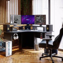 Narożne Biurko Gamingowe Supernova234 - Czarne