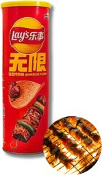 Lays Stax Sizzled Barbecue chińskie chipsy o smaku BBQ 90g
