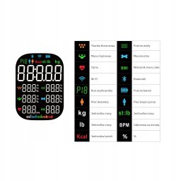Waga Łazienkowa Analityczna 16 Parametrów Apple Health, Google Fit, IF1321B