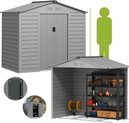 Domek Ogrodowy 213 x 131 x 192 cm Szary 2,43 m PAKO 84H-352V00SR