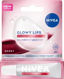 NIVEA Glowy Lips Balsam do ust Berry SPF30, 10ml - Nawilżenie i Blask