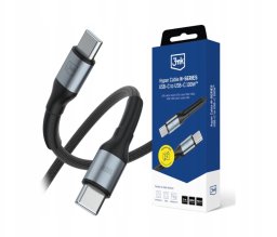 Kabel USB 3MK USB-C - USB-C 1 m Czarny (5903108680202)