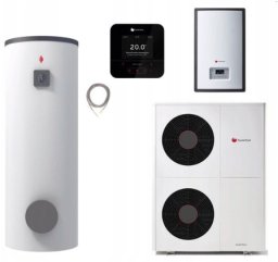 Saunier Duval pakiet OZE: pompa ciepła GeniaAir Mono HA 12-6 O + stacja hydrauliczna HE 9-6 WB + regulator SRC 720 + zasobnik c.w.u. FEW 300 + czujnik temperatury c.w.u. 550010044311