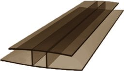 H-profil łączący 3000mm poliwęglan dymiony brąz 10mm