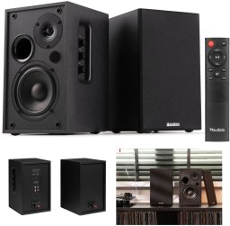 Głośniki komputerowe Audizio Zestaw aktywnych głośników półkowych KS02 80W BT czarne one size