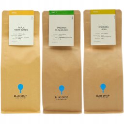 Kawa ziarnista Blue Drop Kawa specialty Arabika świeżo palona MIX 3x340g