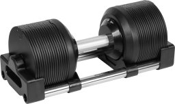 Hantel żeliwny regulowany automat 36 kg, skok co 1kg, REBEL ACTIVE