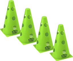 SMJ sport Zestaw pachołków treningowych 4 szt. - 23 cm zielone / PT4-12WH-GZestaw 4 pachołków SMJ sport 23 cm z 12 otworami bocznymi. Wytrzymałe, lekkie i funkcjonalne idealne do torów przeszkód, slalomów i ćwiczeń koordynacyjnych.
