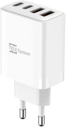 Ładowarka sieciowa USB-C + USB-A TELE System TS833 40W FAST CHARGING