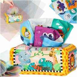 Polesie SORTER SENSORYCZNY PUDEŁKO Z CHUSTECZKAMI MONTESSORI PLUSZOWE CYFRY LITERY