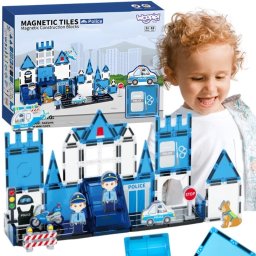 WOOPIE Klocki Magnetyczne 3D Zestaw Komisariat Policji 42el.