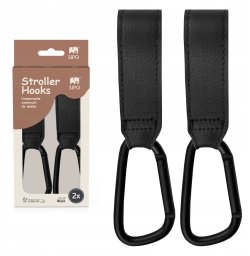 Haczyki do wózka uniwersalne czarne 2szt