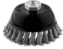 Szczotka druciana doczołowa 100 mm, drut skręcony, INOX, M14