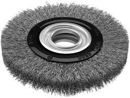 Szczotka druciana tarczowa 125 x 20 mm, drut karbowany, INOX